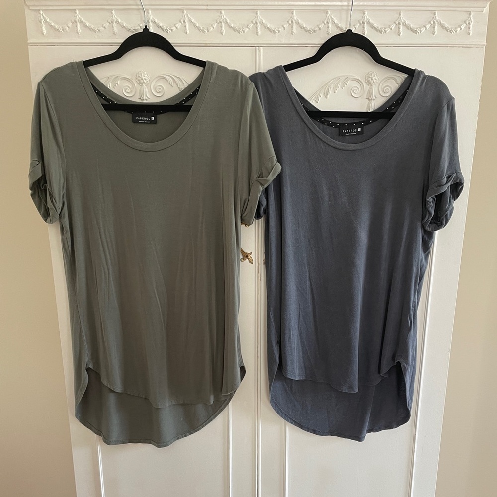 Paperoc lot of 2 sand wash tees